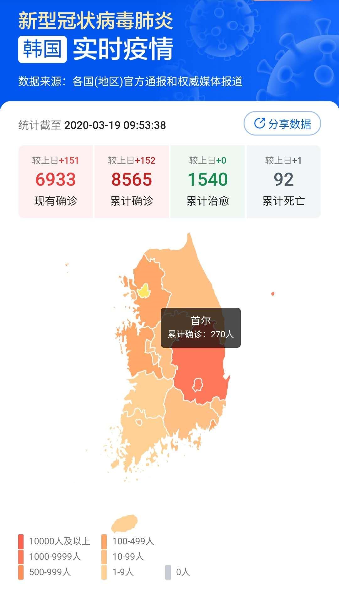 亚洲疫情实时数据，聚焦韩国最新动态