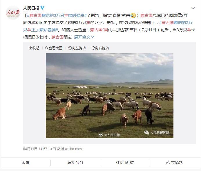 疫情下的温暖传递，蒙古国送羊助塞尔维亚共渡难关